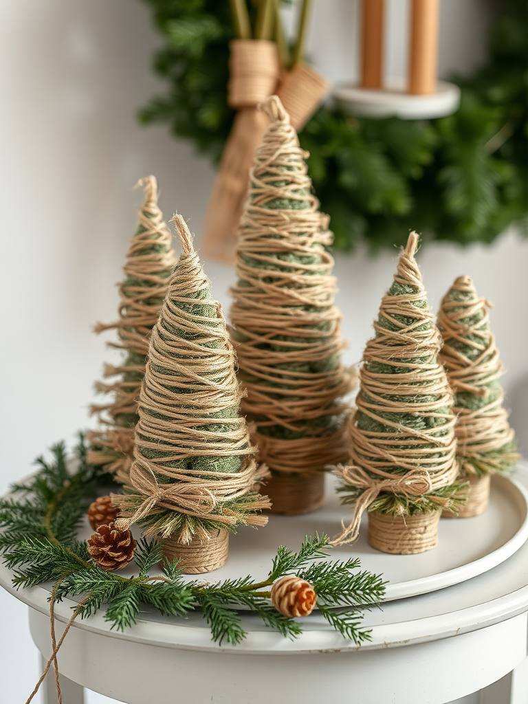 Twine-Wrapped Christmas Trees