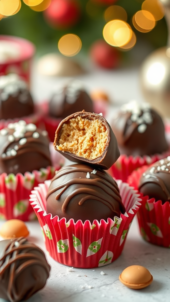 Peanut Butter Balls Coated in Chocolate