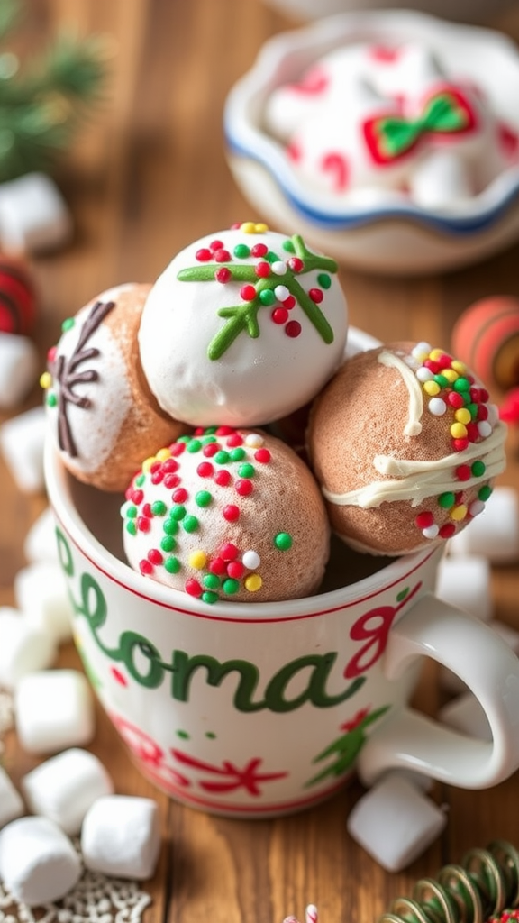 Hot Chocolate Bombs with Festive Designs