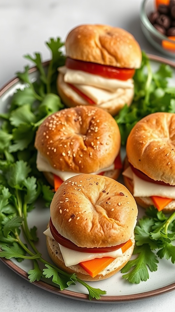 Turkey and sweet potato sliders served on a plate